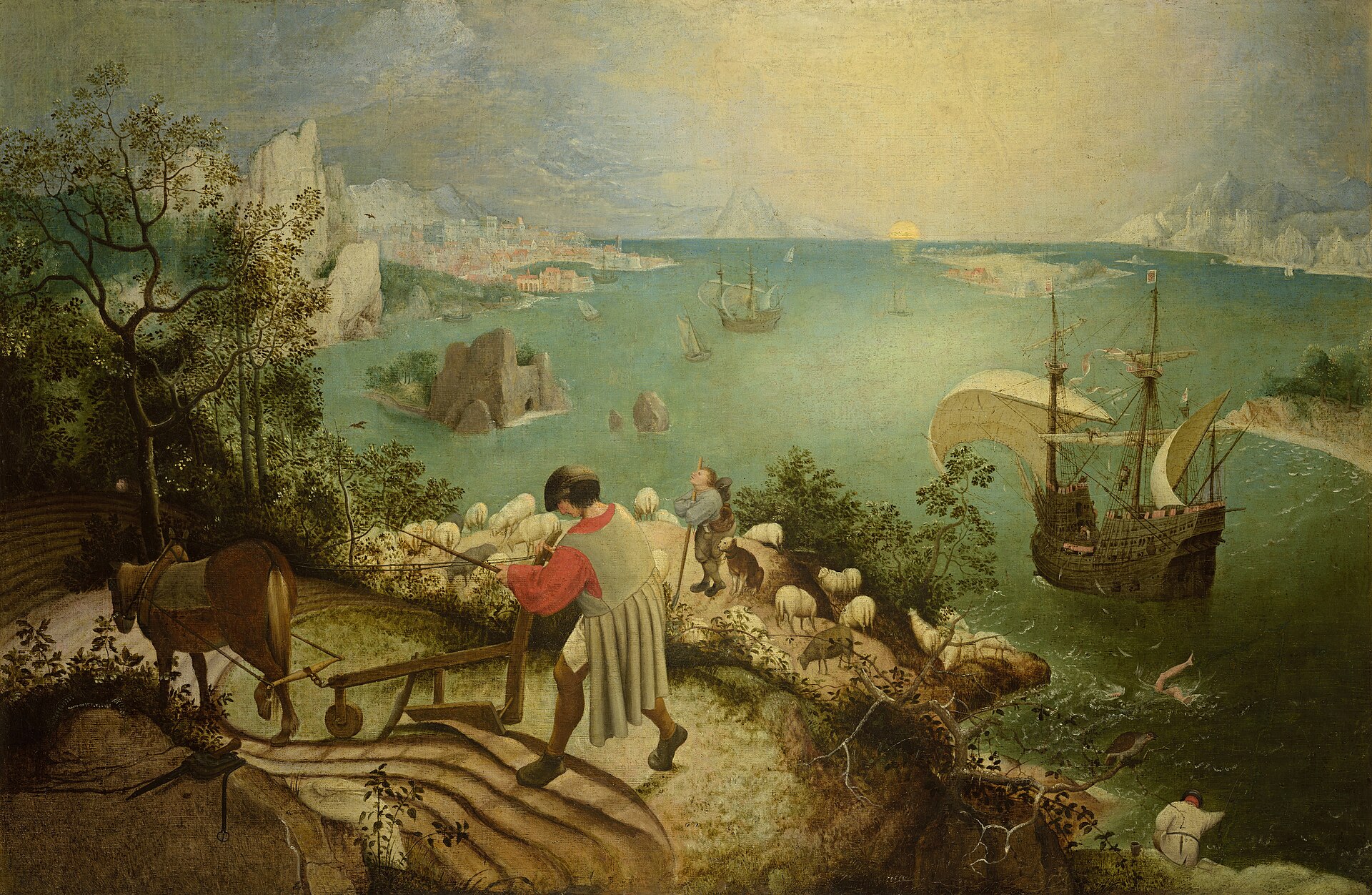 Landscape with the Fall of Icarus, after Pieter Bruegel the Elder